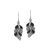 AE-1207-SHB Sterling Silver Earring With Black Shell Jewelry Bali Designs Inc